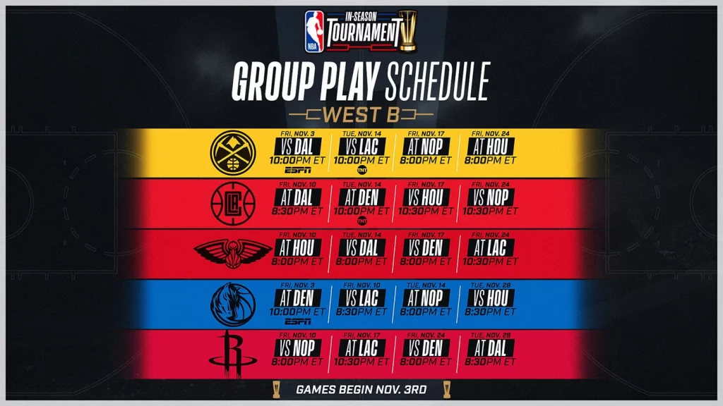 West Group B schedule